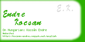 endre kocsan business card